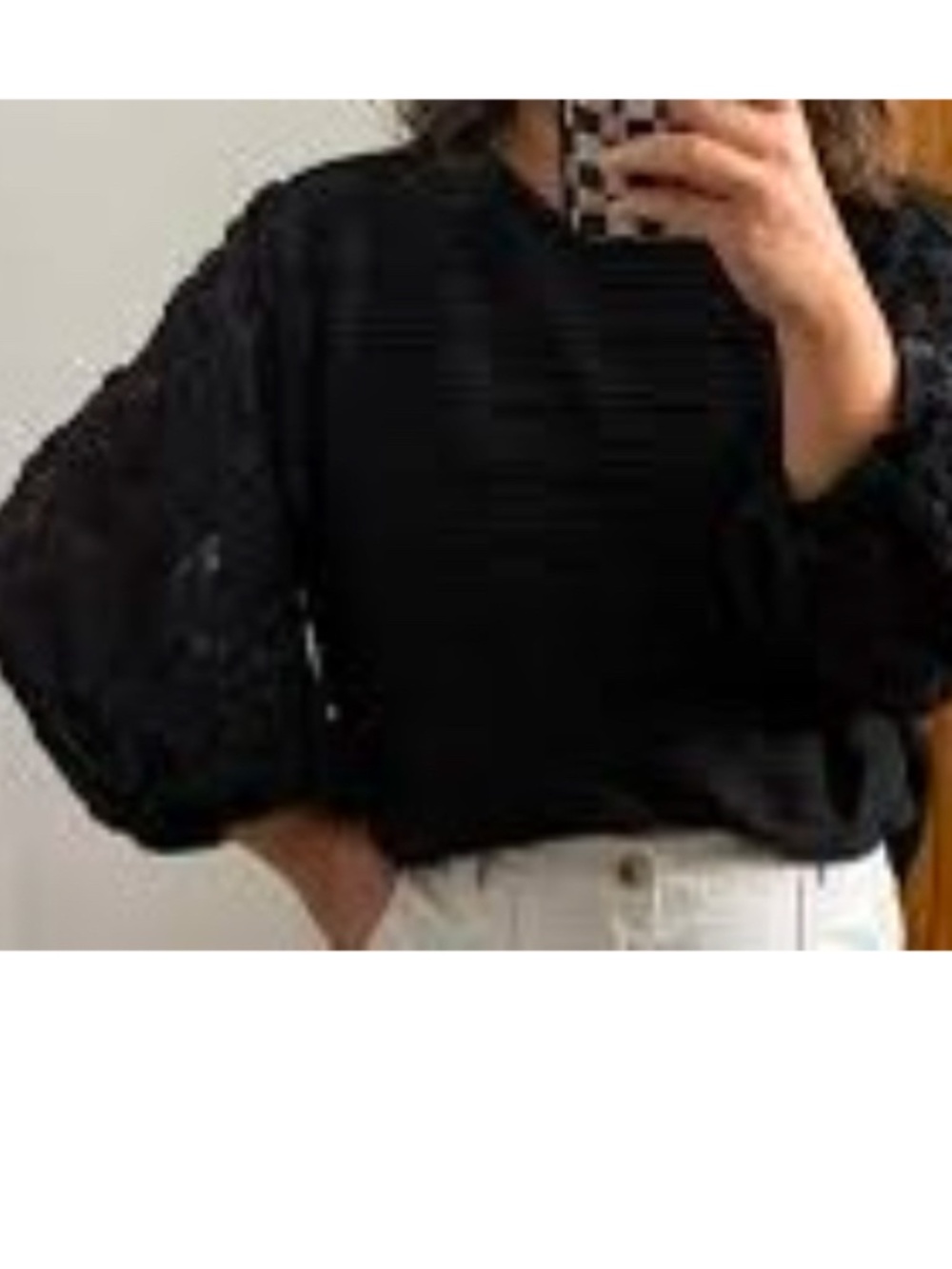 Anthro Eli + Ari M Knit Balloon Sleeves Sweater